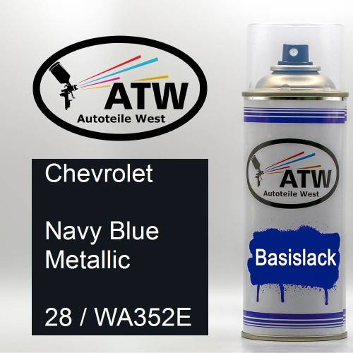 Chevrolet, Navy Blue Metallic, 28 / WA352E: 400ml Sprühdose, von ATW Autoteile West.